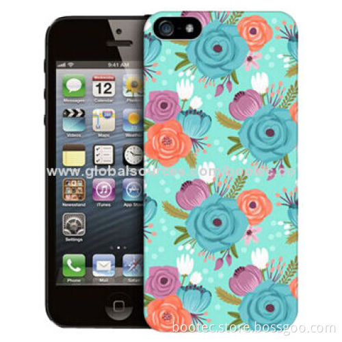 TPU Cases for New iPhone 5, Blue Floral, OEM Orders Welcomed